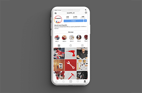 Grafický design pro Instagram profil Wurth (koláže, ilustrace, úprava fotografií)